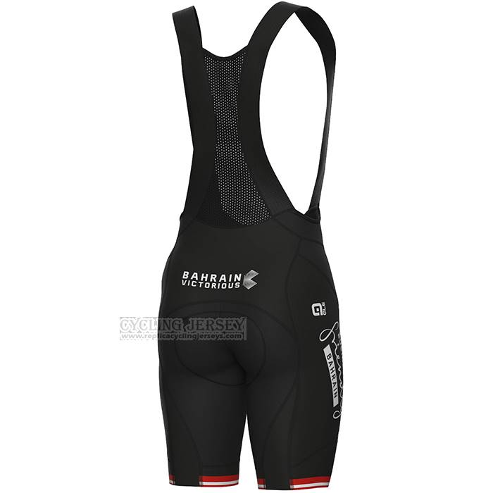 2023 Cycling Jersey Japanese Champion Bahrain Victorious White Red Short Sleeve and Bib Short